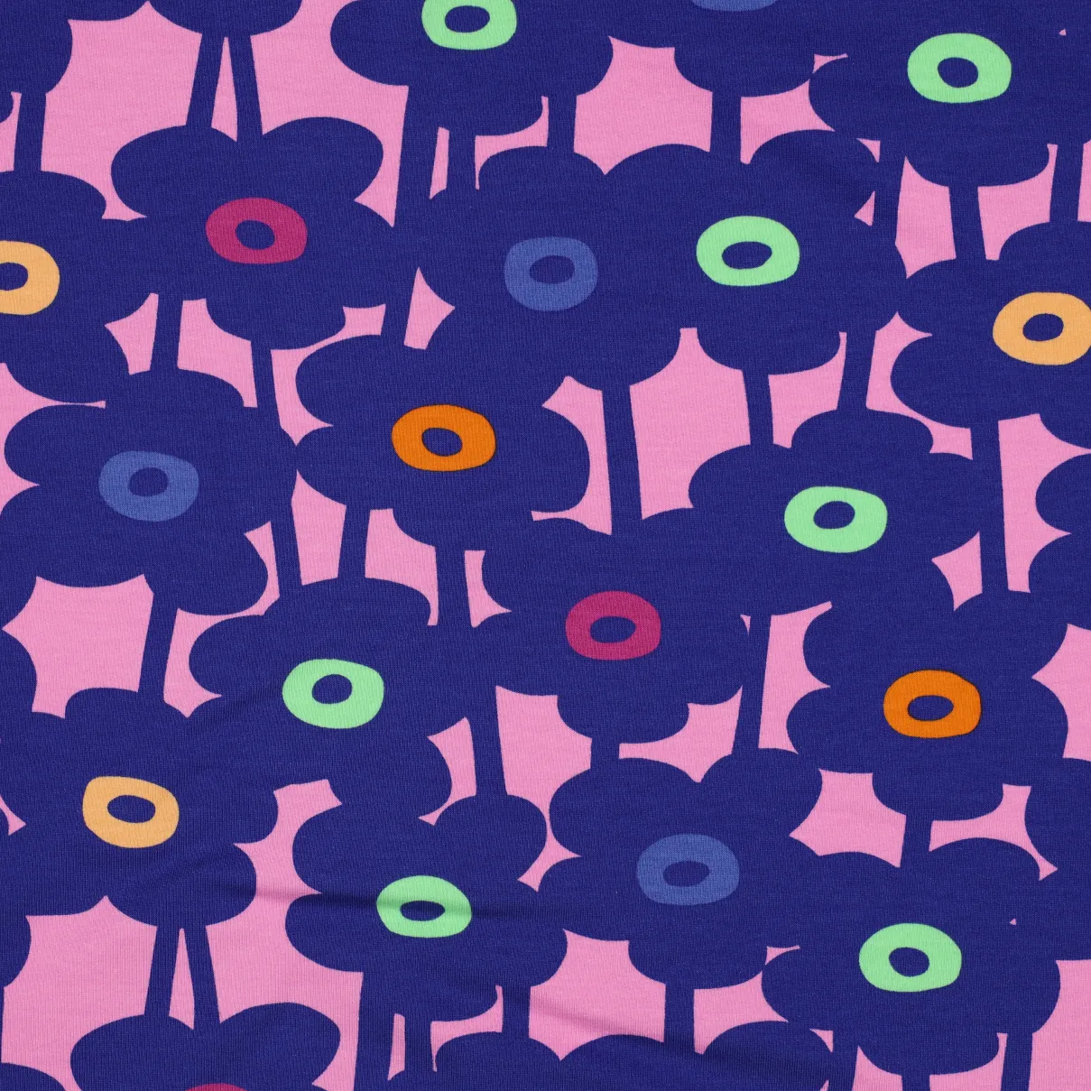 Gebrushte french terry roos met bloemen - Nerida Hansen